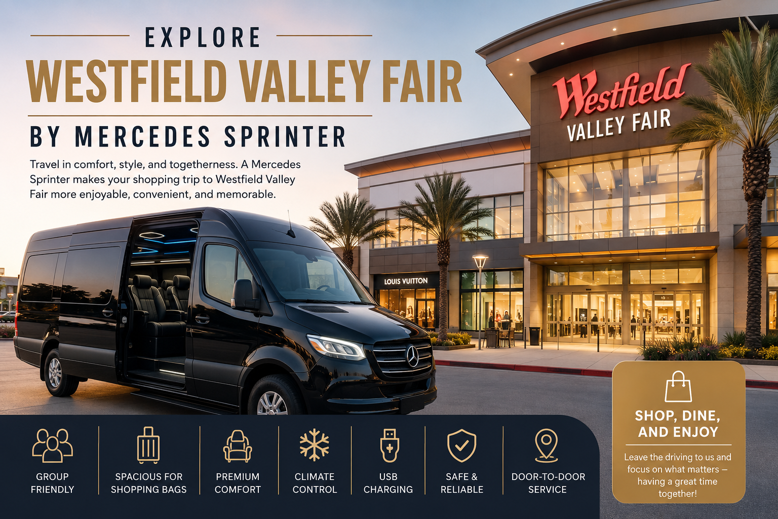 Explore Westfield Valley Fair by Mercedes Sprinter