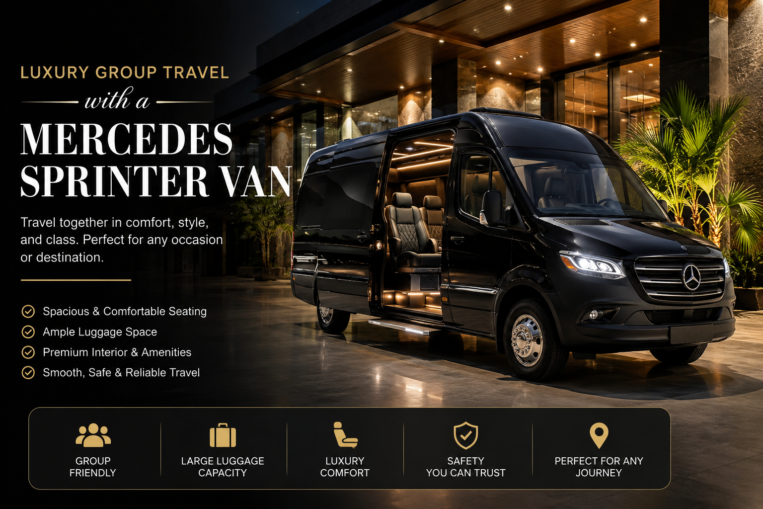 Luxury Group Travel with a Mercedes Sprinter Van