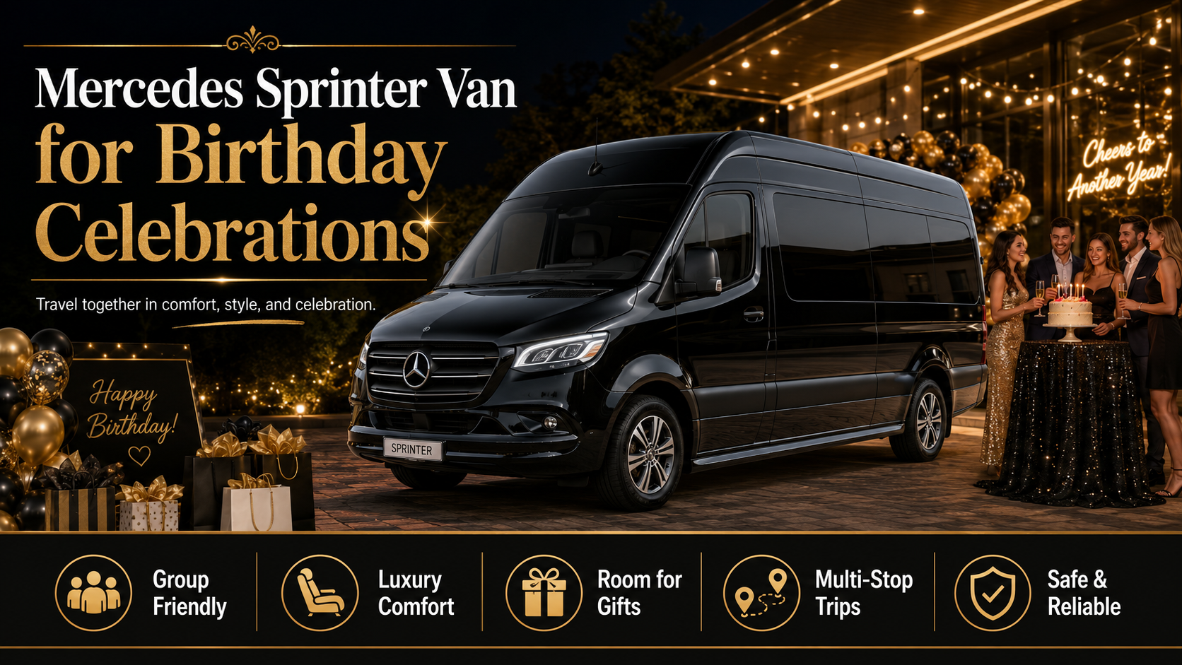 Mercedes Sprinter Van for Birthday Celebrations