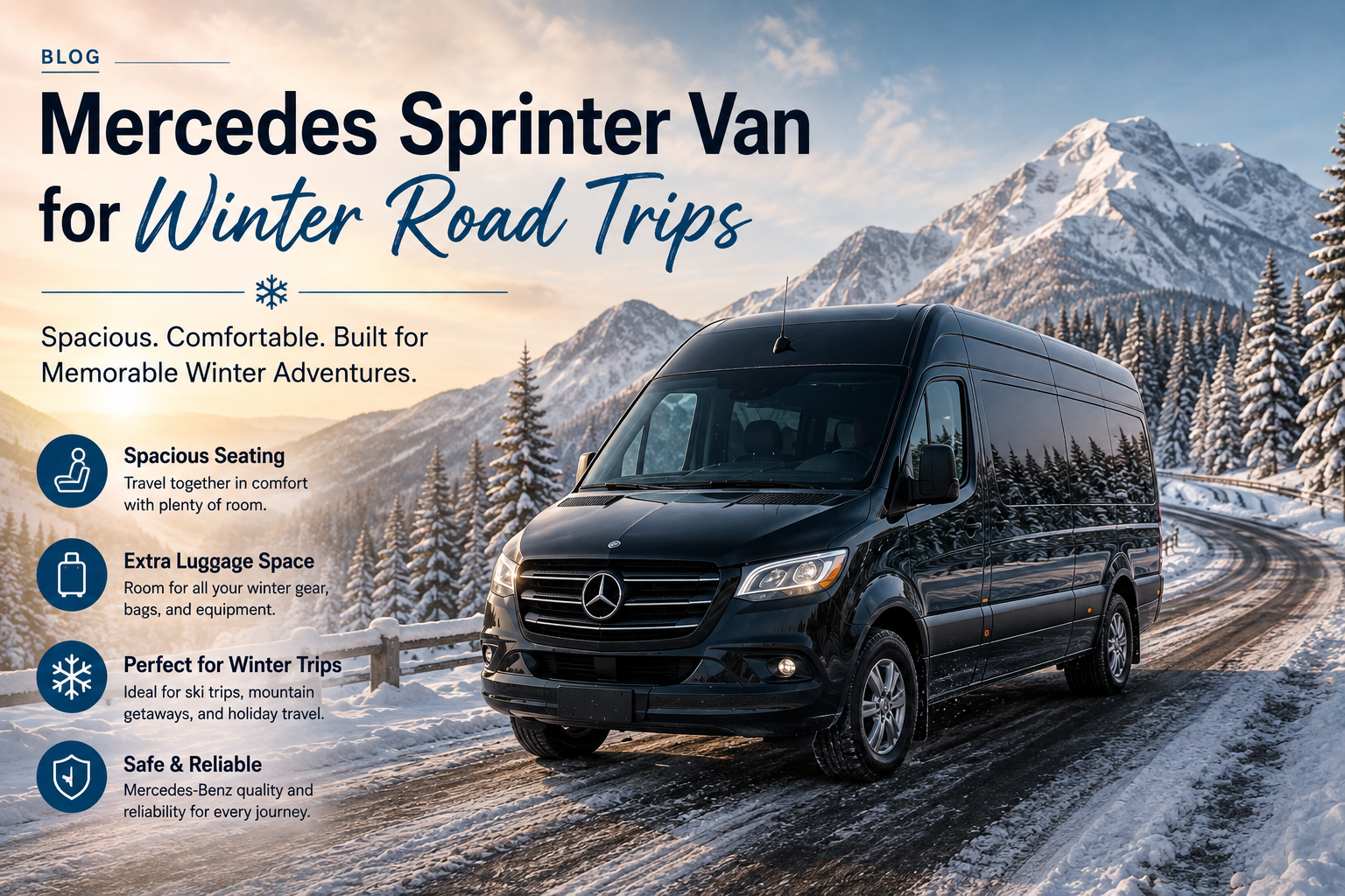 Mercedes Sprinter Van for Winter Road Trips: Comfortable and Spacious Travel for Cold-Weather Adventures