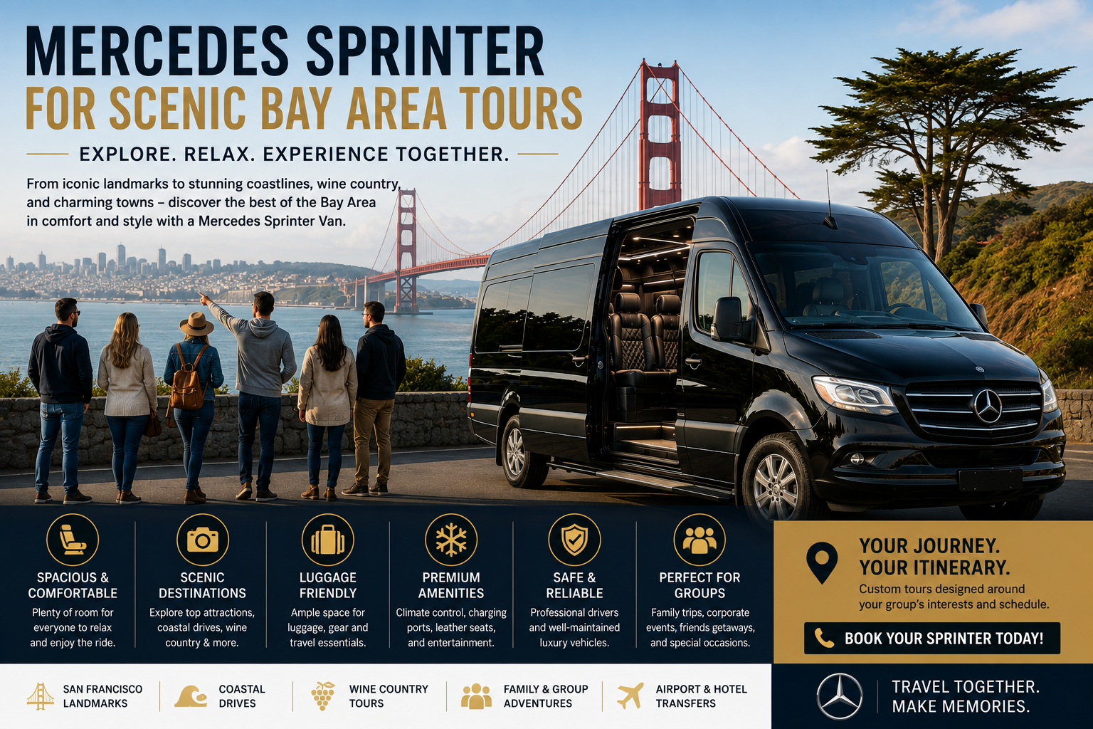 Mercedes Sprinter for Scenic Bay Area Tours: Explore in Comfort and Style