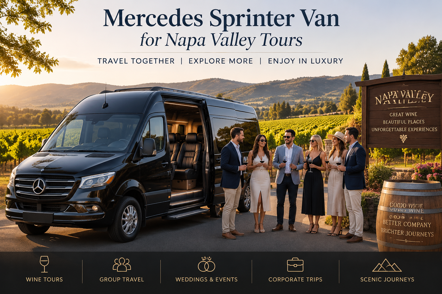 Mercedes Sprinter Van for Napa Valley Tours